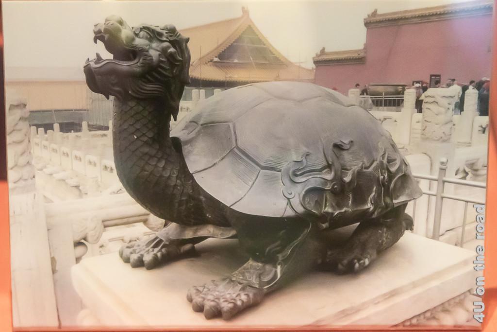 Verschmelzung von Stärke Weisheit. Bild zeigt einen chinesischen Drachen mit Schildkrötenpanzer
