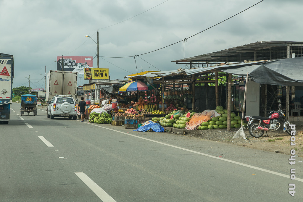 Obstände entlang des Weges von Guayaquil nach Cuenca
