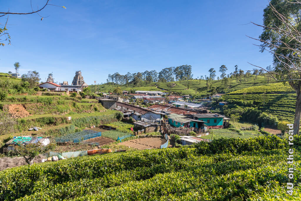 Die Wanderung vom Lipton's Seat durch die Teefelder zur Dambatenne Teefabrik führt an Dörfern unterschiedlicher Glaubensrichtungen vorbei. Aber auch in der Qualität der Häuser unterscheiden sich die Dörfer voneinander.